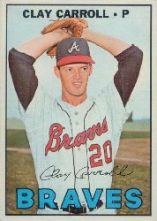 1967 Topps Baseball Cards      219     Clay Carroll